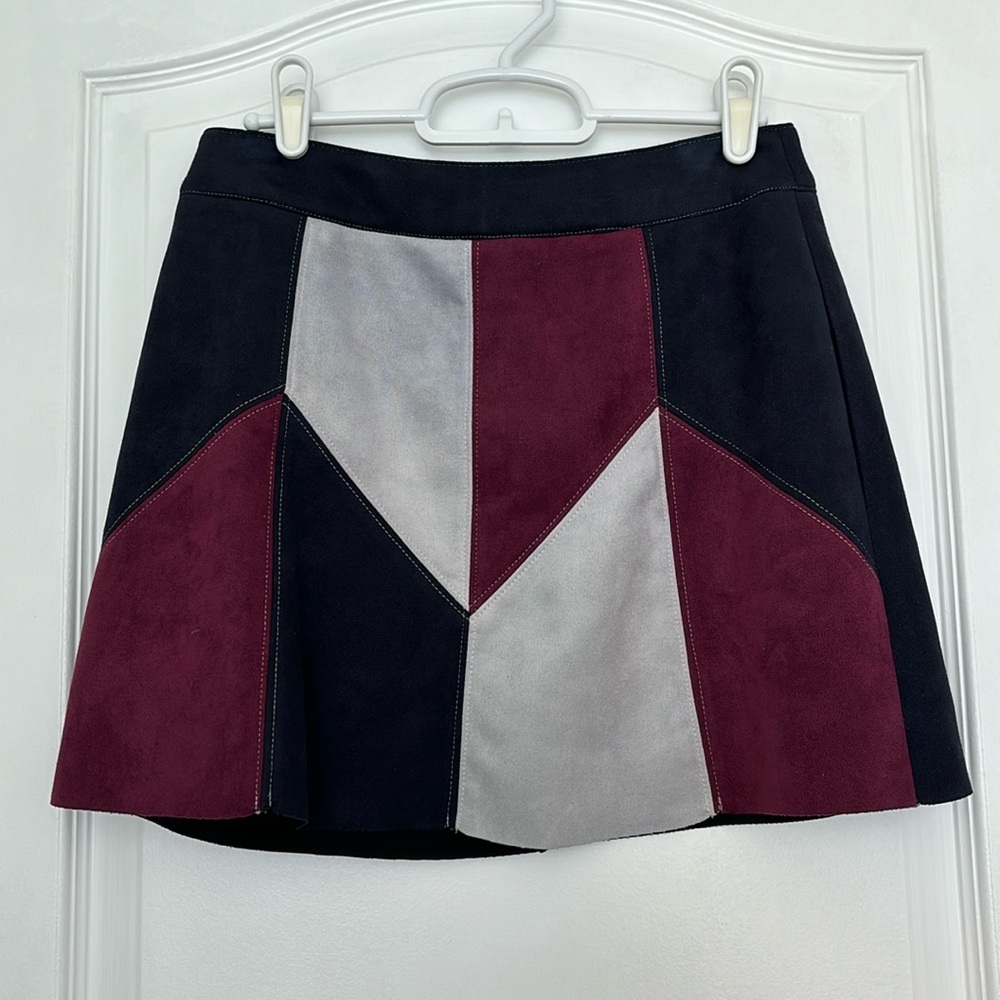 Suede multi color suede skirt, size 4